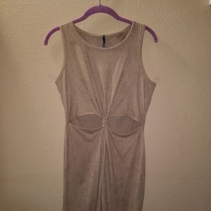 Faux Suede Tan Club Dress